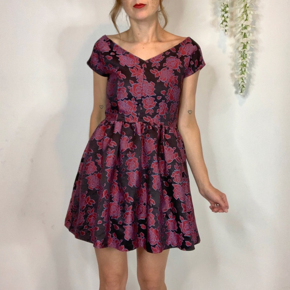 TRUE DECADENCE brocade fit & flare dress Regencycore 1854 - Picture 8 of 10